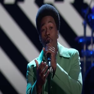 Nathan Chester performing on The Voice season 25 stage