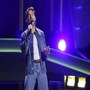 Brandon Diaz performing during The Voice Season 30 Blind Auditions
