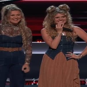 Ferryn and Brinkley Wright performing during their Blind Audition of The Voice Season 30
